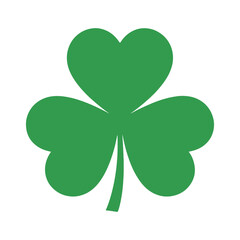 A simple green four-leaf clover icon on a white background.