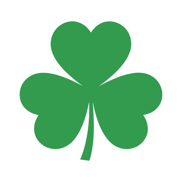 A simple green four-leaf clover icon on a white background.