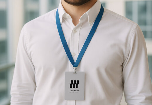 Professional ID Badge Mockup PSD