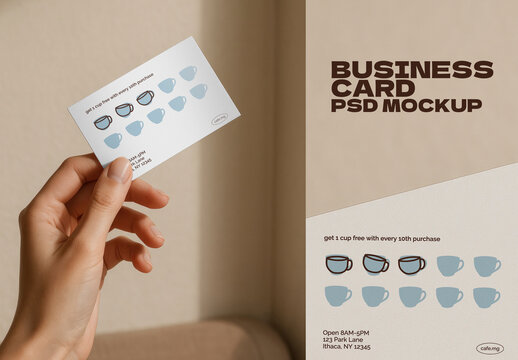 Elegant Business Card Mockup Design PSD