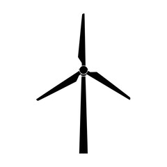 Wind Turbine Energy Silhouette Vector Icon for Renewable Green Power and Sustainability
