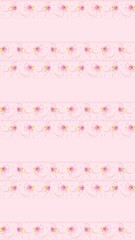 Elegant pink floral pattern with roses and ribbons