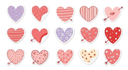 Valentines day heart stickers