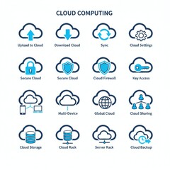 Fototapeta premium cloud computing icons