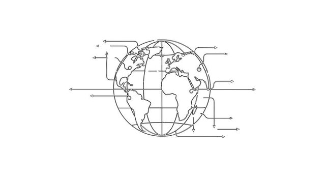 World map technology icon video motion suitable to your earth day, global, brand, advertisement, business, and more