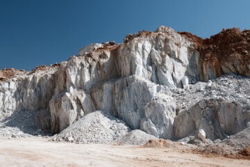 Fototapeta premium Dramatic Dolomite Rock Formation in Open Quarry