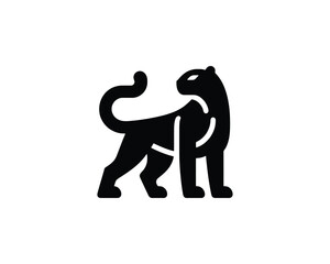 Obraz premium Panther big cat silhouette logo vector illustration