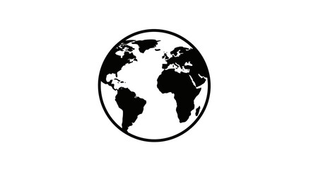 Fototapeta premium A high-contrast illustration of the Earth from space, focusing on Africa and South America in a circular frame