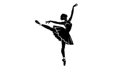 Ballet dancer performing an elegant pose in a classic dance studio environment from a side viewpoint © Nasima