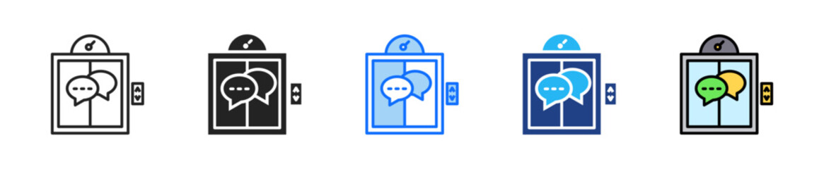 Elevator Pitch Icon Set Multiple Style Collection © siti