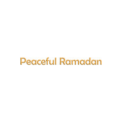 Peaceful Ramadan Gold 3D Inflatable Balloon Text Effect | 3D Render Illustration of Shiny Golden Islamic Greeting Lettering on Black Background for Ramadan Celebration, Banner and Greeting Card