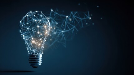 Digital light bulb representing innovation and ideas