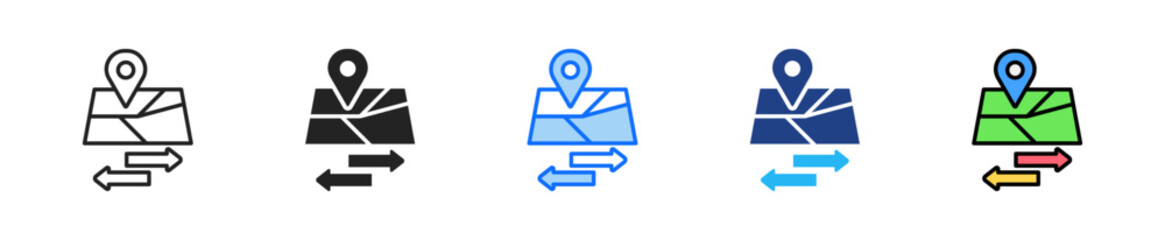 Border Conflict Icon Set Multiple Style Collection