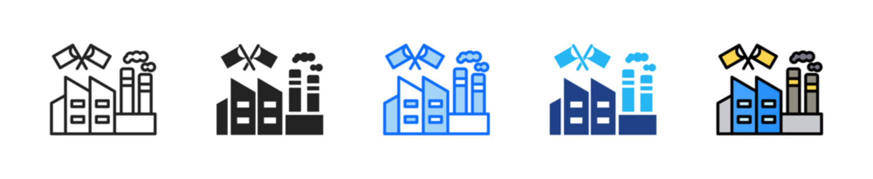 Nationalization Risk Icon Set Multiple Style Collection