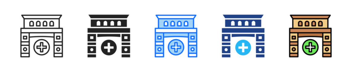 Customs Barrier Icon Set Multiple Style Collection