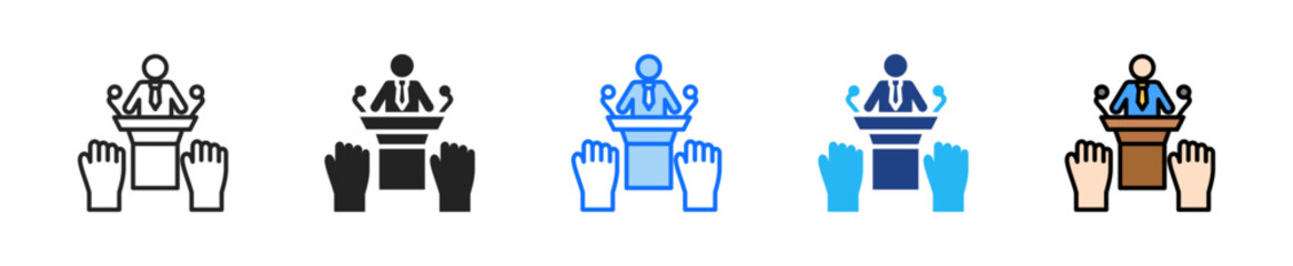 Populist Movement Icon Set Multiple Style Collection