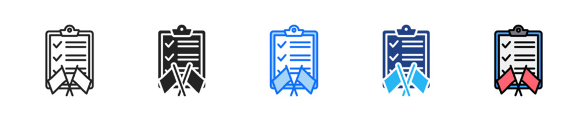 National Agenda Icon Set Multiple Style Collection