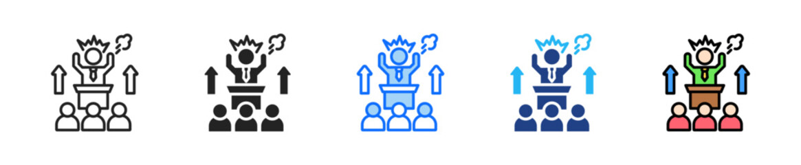 Opposition Surge Icon Set Multiple Style Collection