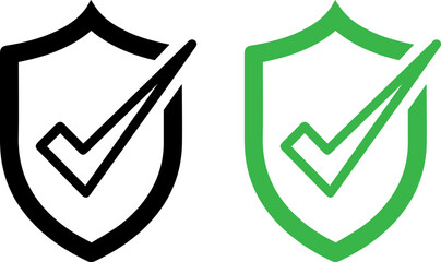Secure protection icons with checkmarks for safety and approval © MOHAMMAD RABBI