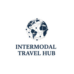 Fototapeta premium Intermodal Travel Hub Global Network Logo