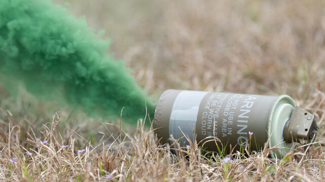 Green smoke grenade