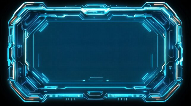 Futuristic blue abstract background with glowing lights and sci fi digital design elements.