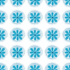 set of icons, blue flowers, decorative, pattern, background, wallpaper 