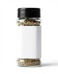 Blank Spice Jar Angled View on White Background
