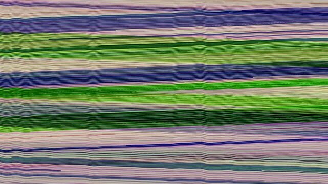 Retro Jitter Glitch Overlay, Abstract green and yellow horizontal lines loop. great for old monitor