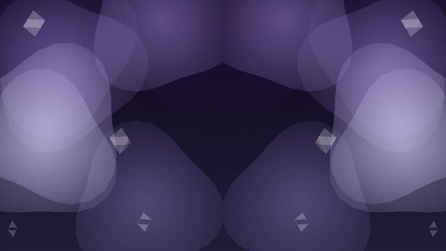Abstract Purple Futuristic Geometric with Translucent Shapes and 3D Crystal Elements