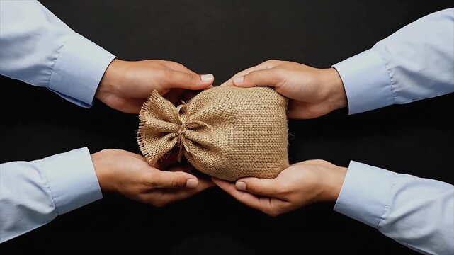 Zakat Distribution Handing Over a Rice Sack for Ramadan Charity and Eid Giving in Islam