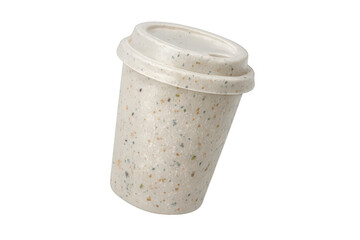 Isolated 3D Speckled Bio-Plastic Coffee Cup Mockup PNG