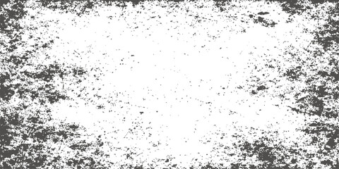 Obraz premium Vintage black and white abstract grunge background featuring a dark ink splash texture with artistic paint splatters and a dirty liquid spray pattern inside a vector border frame