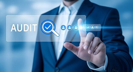 Obraz premium Audit process and quality control concept with business professional