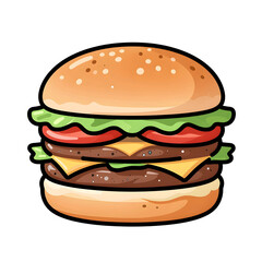 Delicious Cheeseburger with Fresh Vegetables and Melted Cheese on a Soft Bun