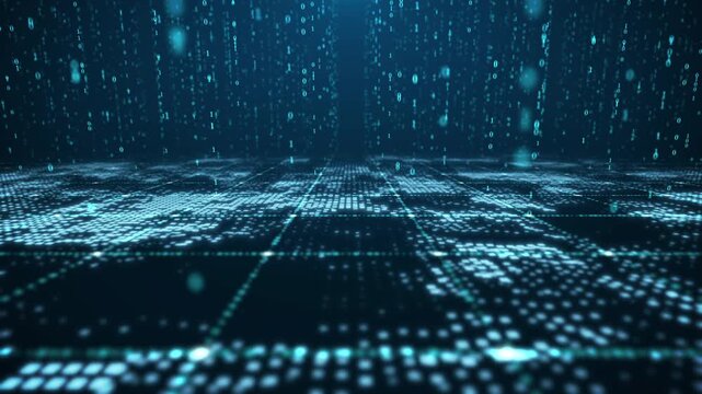 Technologically themed dynamic network particle space wallpaper, 4K