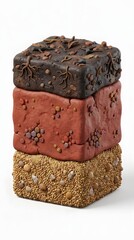 Stacked Organic Clay Samples in a Variety of Textures and Earthy Colors for Artistic Exploration