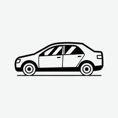 Naklejka premium Minimal black and white vector illustration 12.eps