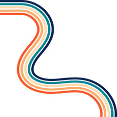 Retro Groovy Lined Illustration