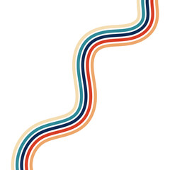 Retro Groovy Lined Illustration