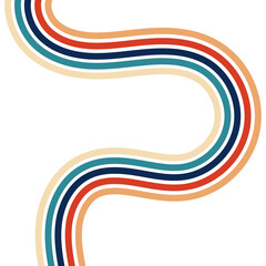 Retro Groovy Lined Illustration