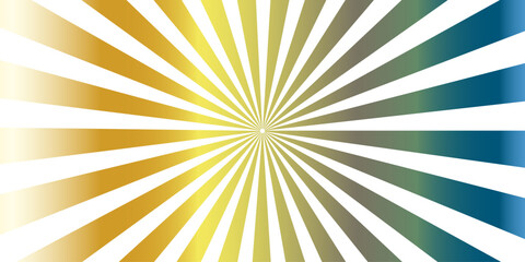 Obraz premium A retro sunburst background features abstract radial rays in a vintage yellow and orange vector design, creating a grunge textured summer sunrise wallpaper with a paper art illustration style