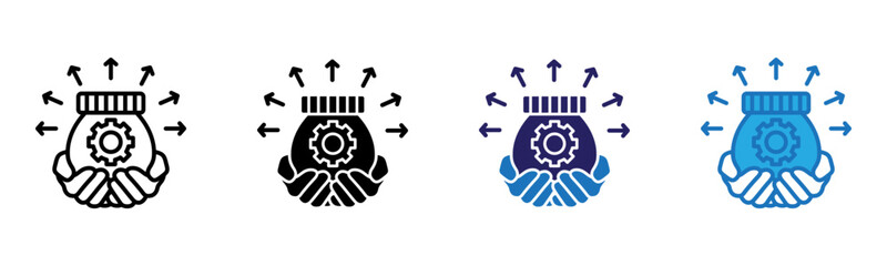 Outcomes Icon Multi Style Vector Illustration