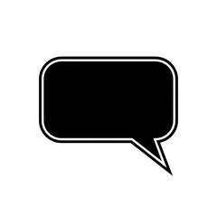 Naklejka premium A simple black speech bubble icon with a white outline on a white background.