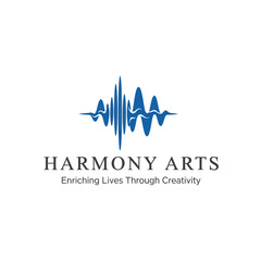 Blue Sound Wave Logo Design Element.