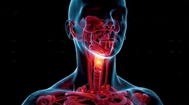 3D Visualization Human Throat and Neck Anatomy Medical Study