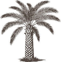 Obraz premium Tropical Palm Tree Silhouette on a Beach Vector Illustration