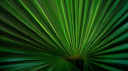 Obraz premium Abstract Green Palm Leaf Veins Fan Shape nature