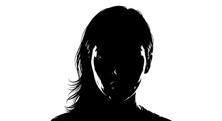A striking silhouette of a person's face, rendered in stark black and white, with dramatic lighting highlighting facial contours. © Gisella