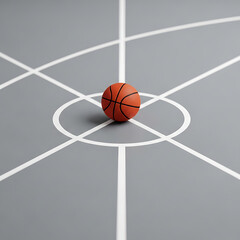 March Madness, Basketball Center Court Sport Ball Game Minimalist